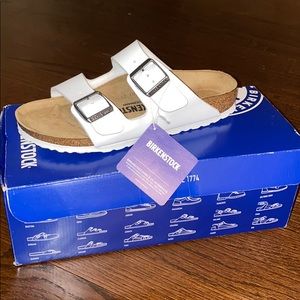 Birkenstock sandals Arizona white